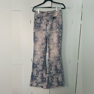 Altar’d State Floral Denim Flare Jeans